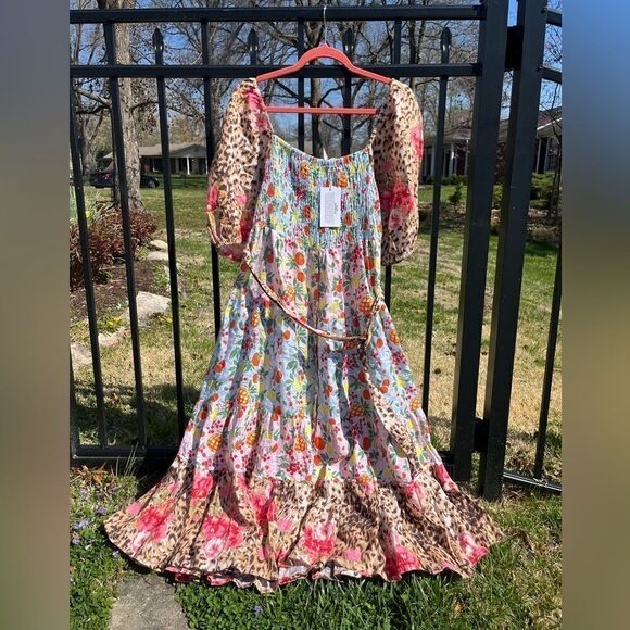 Anthropologie Place Nationale Floral Linen Midi Dress NWT - Picture 13 of 14